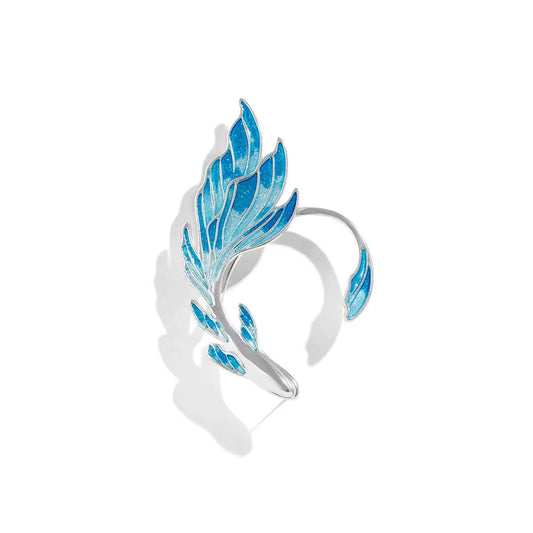 YW Ear Less Mechanical Style Silver Alloy Material Geometric Shape Ear Cuff Earrings