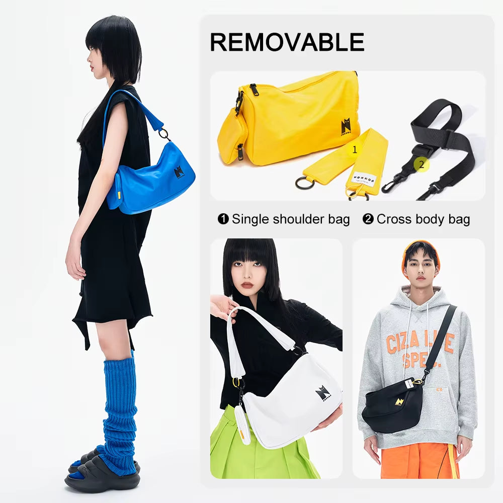 NOXXON Nylon Handbags for Unisex Waterproof Multi Pocket Purses and Crossbody Bags Multi Function Lightweight Shoulder Handbag