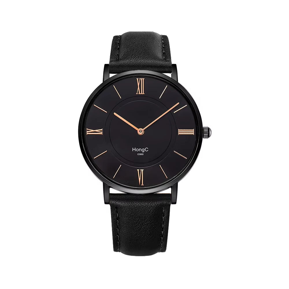 YAZOLE D C0801 Hot Selling Modern Men Black Quartz Watches Minimalist Case Waterproof Custom Wristwatches Relojes