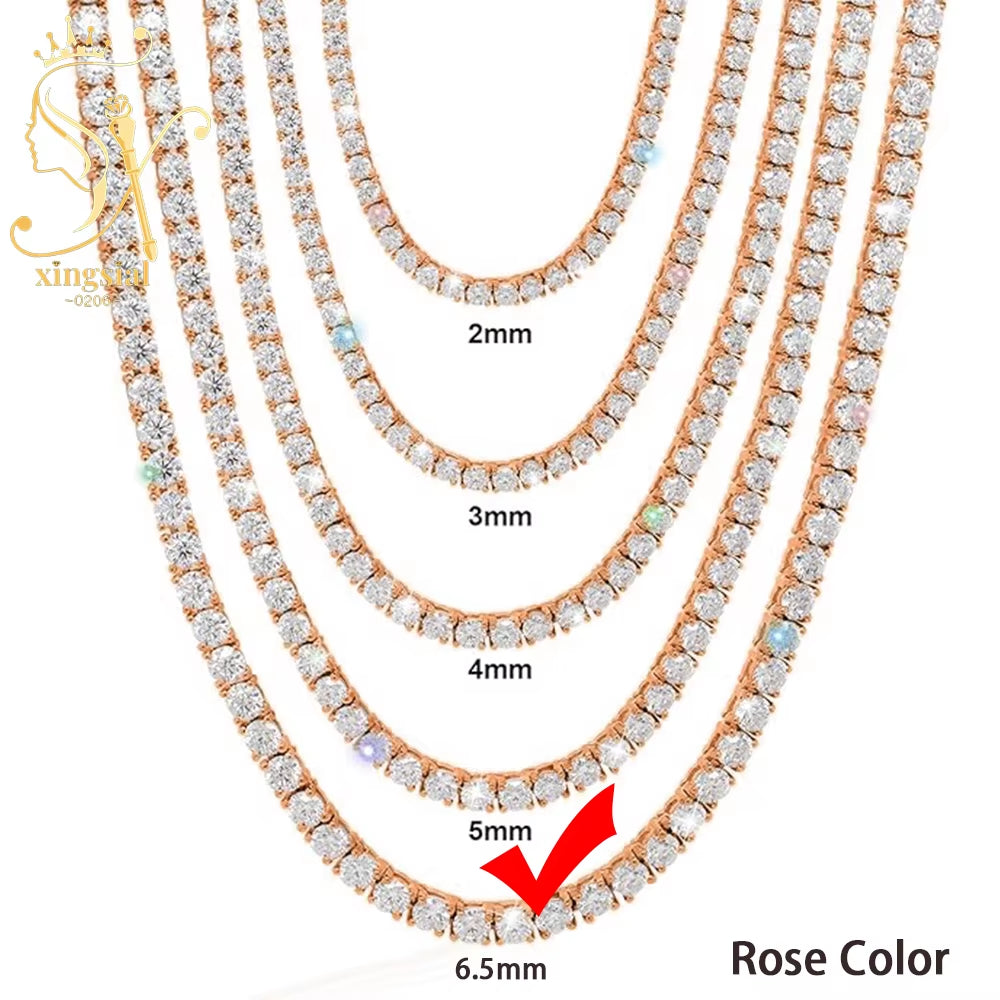 Wholesale Luxury Men Women Hip Hop Fine Jewelry 2Mm 3Mm 4Mm 5Mm Diamond 925 Silver Bracelet VVS Moissanite Tennis Chain Necklace