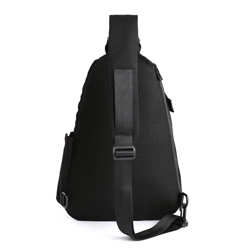 Korean Unisex Crossbody Bags Chest Bags Black White Bags Custom Single Shoulder Waterproof Polyester Fashionable Unisex Handbags