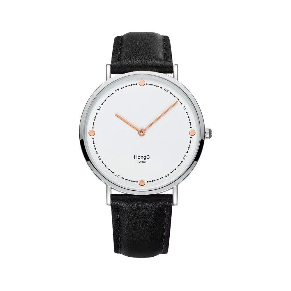 YAZOLE D C0802 Luxury Black Silver Case Custom Men Quartz Watches Two Pointers Minimalist Waterproof Wristwatch Factory Sale