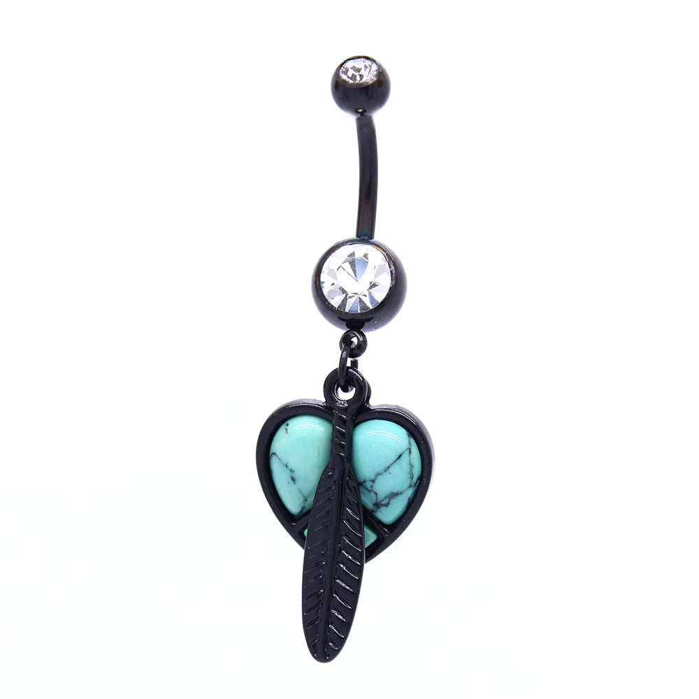 Xinfocus 2024 Hot Selling 14K Solid Gold Stainless Steel Wholesale Flower Heart Star Belly Navel Rings Body Piercing Jewelry