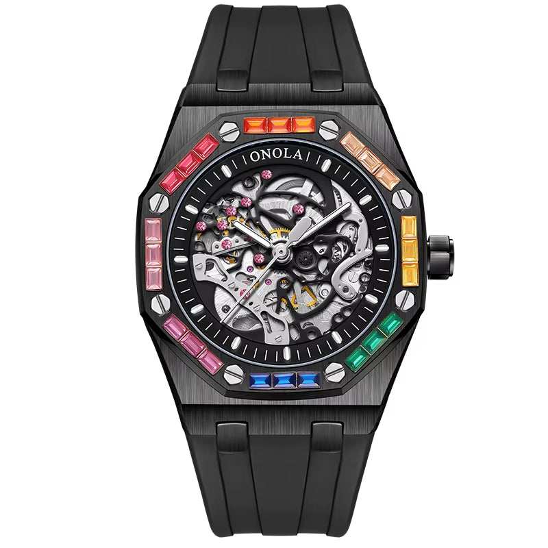 ONOLA 3834D Leisure Luminous Sports Waterproof Watch Men Customisable Build Your Own Mechanical Automatic Watch
