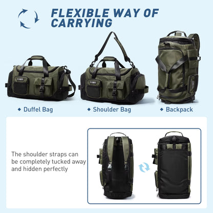 MOYYI Unisex Large Capacity Oxford Duffel Bag Outdoor National Carry on Backpack Men Zipper Sports Travel Bags Fitness Gym Bags