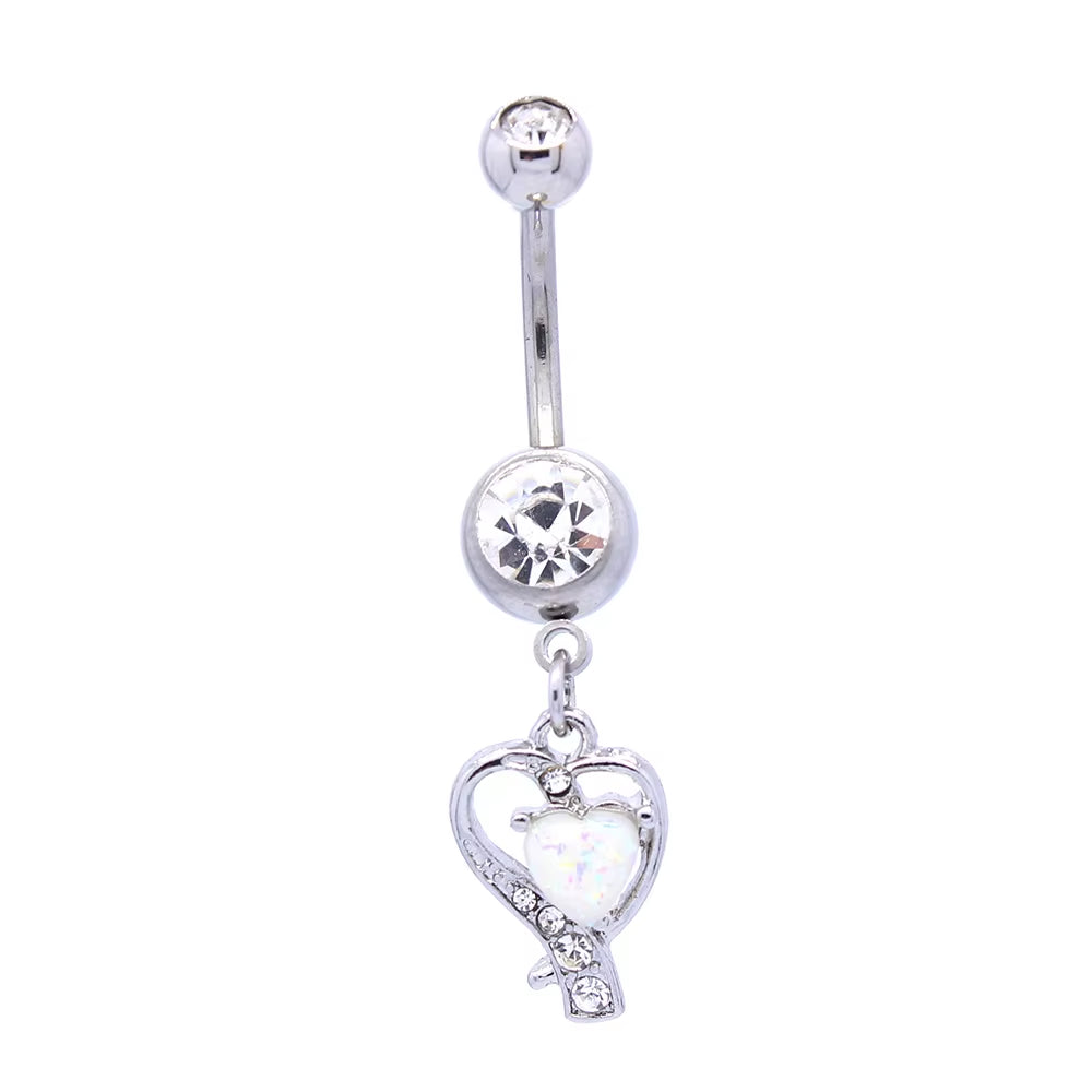 Xinfocus 2024 Hot Selling 14K Solid Gold Stainless Steel Wholesale Flower Heart Star Belly Navel Rings Body Piercing Jewelry