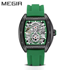 MEGIR  Fashion Men Automatic Mechanical Watch Skeleton Luxurious Luminous Waterproof Casual Wristwatch for Man Reloj Hombre