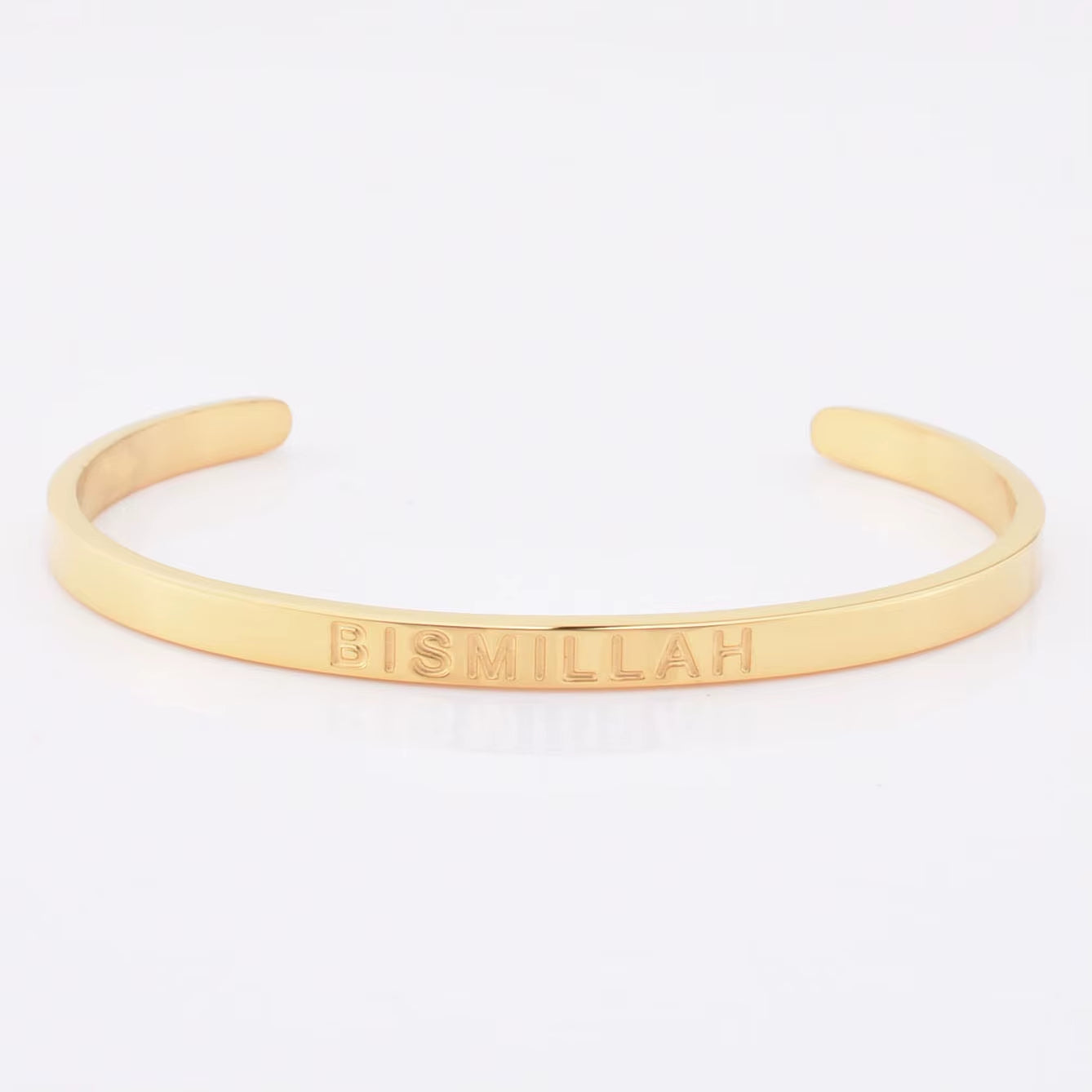 High Quality Engraved Words Logo Gold Plated Woman Mens Custom Logo Stainless Steel Bracelet Gold Cuff Bangle