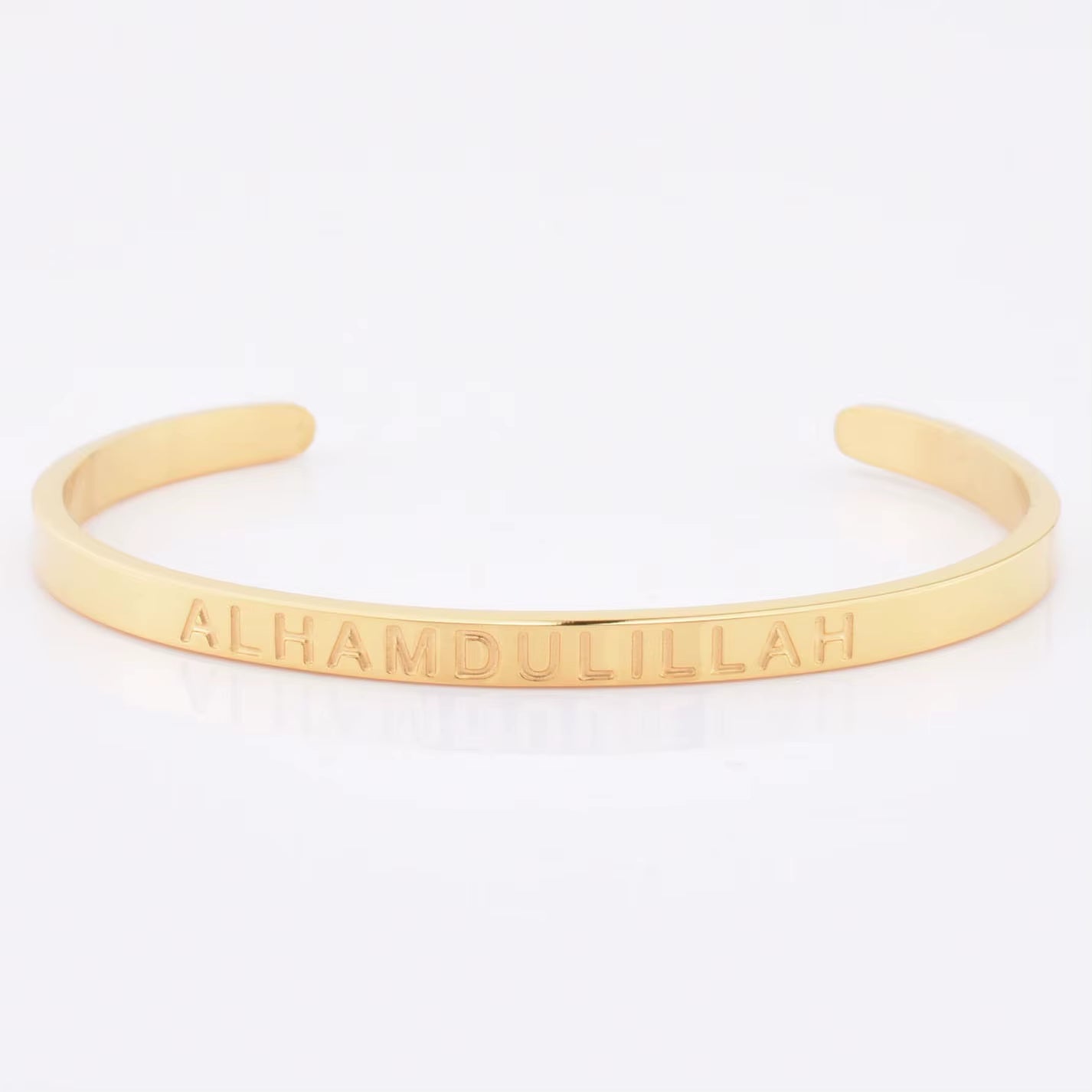 High Quality Engraved Words Logo Gold Plated Woman Mens Custom Logo Stainless Steel Bracelet Gold Cuff Bangle