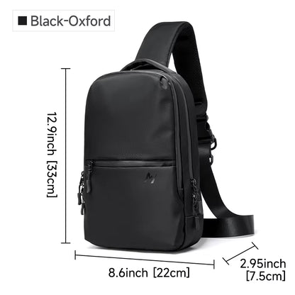 MOYYI Oxford Large Chest Bag for Men Sports Outdoor Sling Chest Bags for Travel Waterproof Men'S Crossbody Shoulder Bag