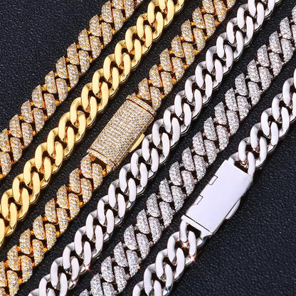 10Mm 925 Silver Flip Clasp Bracelet 3 Row Cuban Chain Iced VVS Moissanite Hip Hop Luxury Jewelry - MCROONS.COM