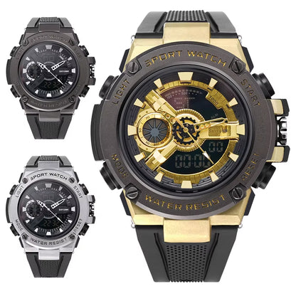 1809B Luxury Gold Digital Watches Men Wrist Sport Wrist Watch Alloy Case Waterproof Fashion Watches Colorful Relojes