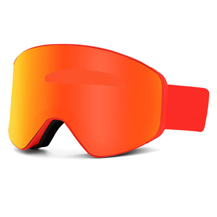 MCROONS ski goggles, orange mirror lens