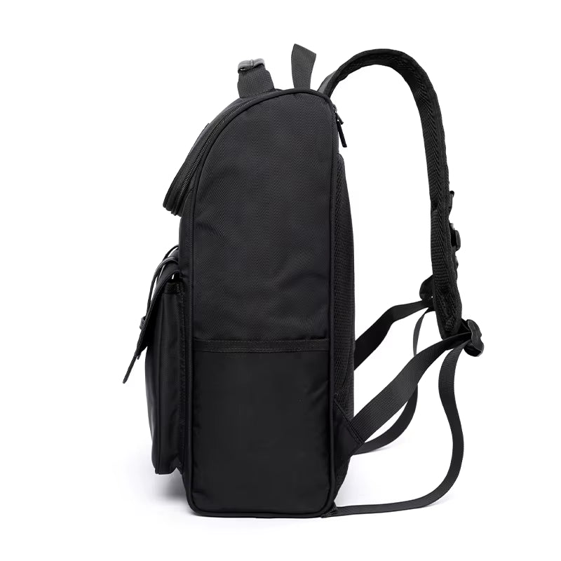 Laptop Backpack Leisure School Bag Stylish Daypack Large Capacity Fashion High Quality Waterproof for Men Black Polyester MOYYI