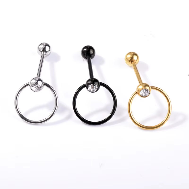 European and American Tongue Rings Fashion High Quality Stainless Steel Heart Shape Tongue Rings Jewelry