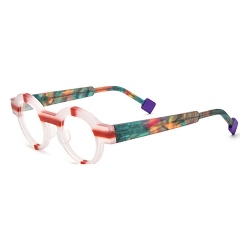 Vintage Colour-Block Round Optical Glasses Frame - White - MCROONS