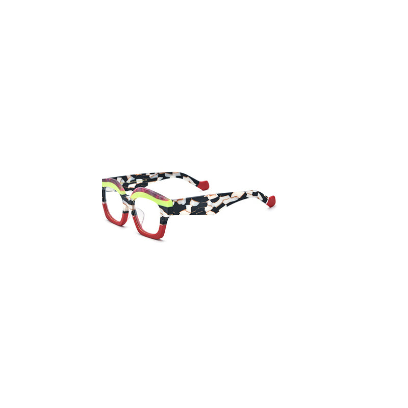 Big Size Cat Eye Acetate Optical Glasses Frame - MCROONS - Red