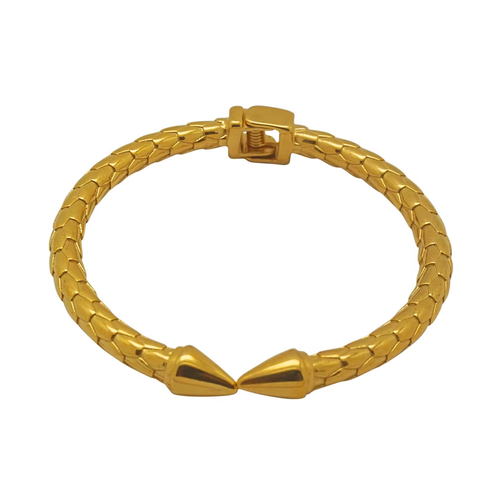 Custom Jewelry Designer Charm Women Pulsera Ajustable Acero Inoxidable Stainless Steel 18K Gold Plated Bracelets Bangles
