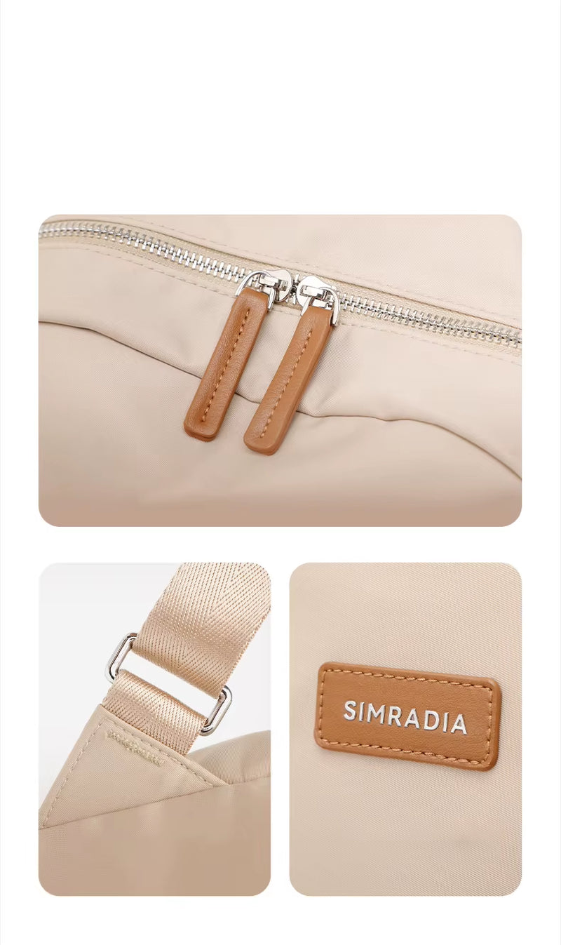 Simradia Fashionable 14 Inch Ladies' Laptop Backpack Waterproof PVC Leather with Zipper Closure Polyester Lining for Outdoor