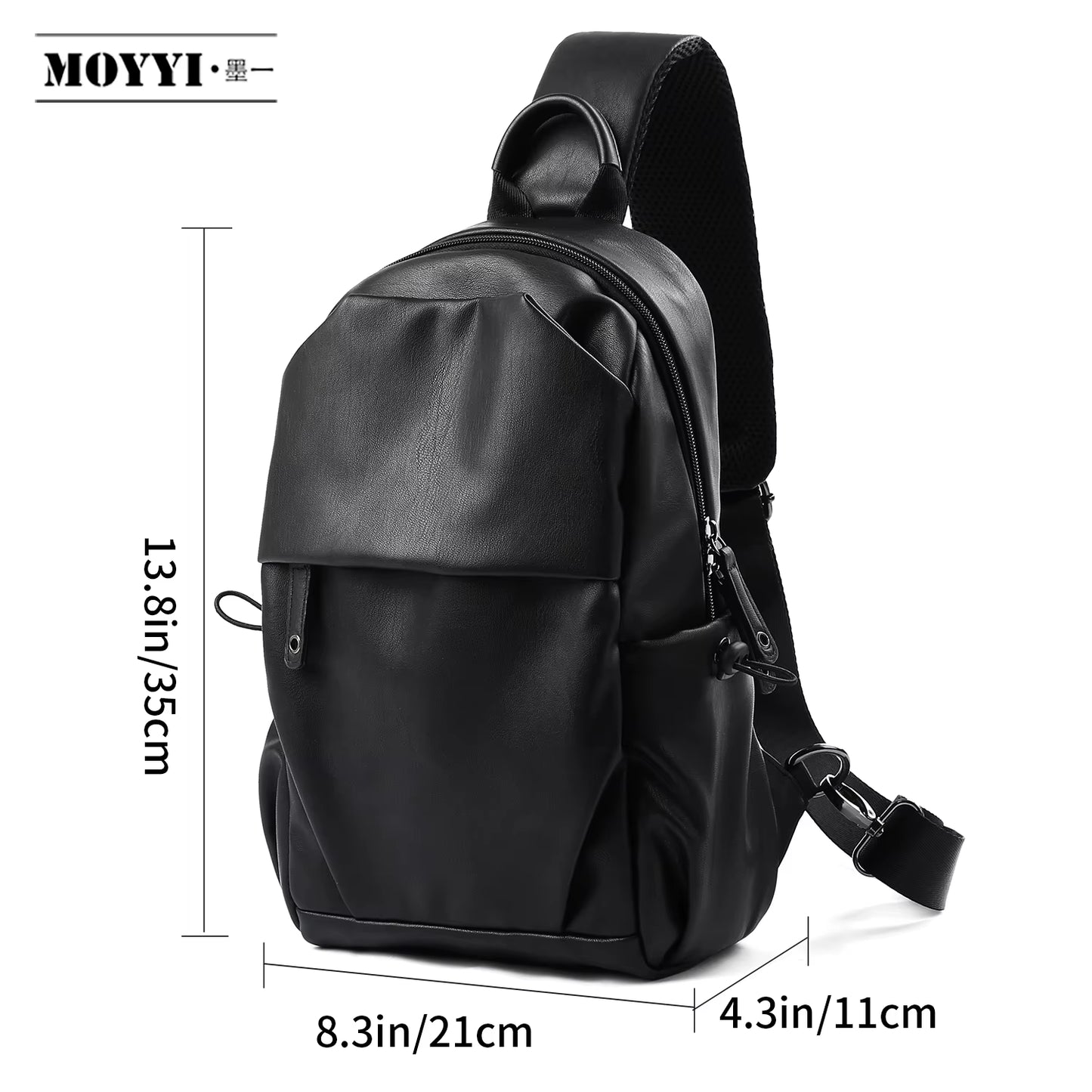 Waterproof anti Theft PU Leather Chest Bags for Men Crossbody Sling Bags