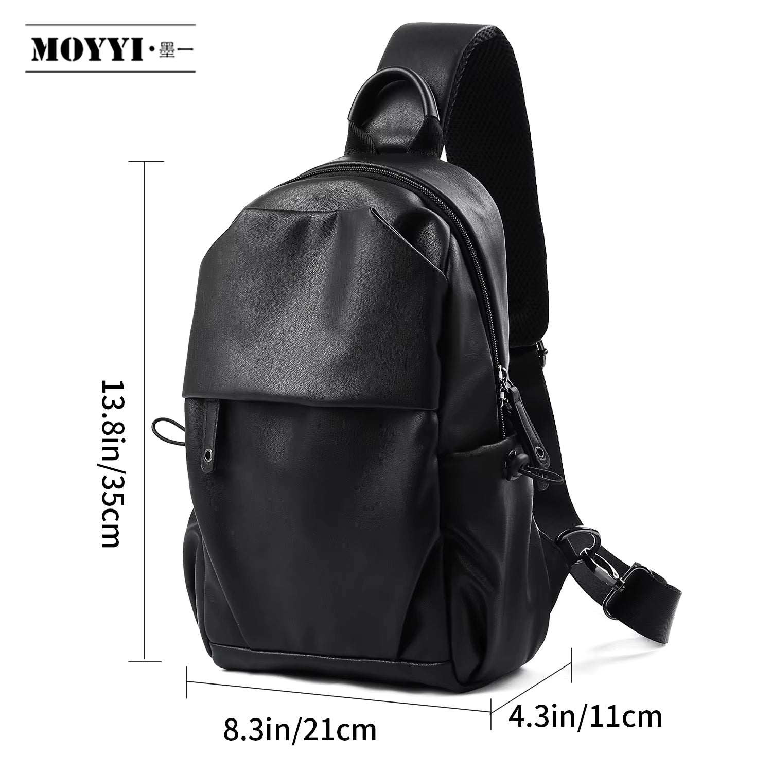 Waterproof anti Theft PU Leather Chest Bags for Men Crossbody Sling Bags