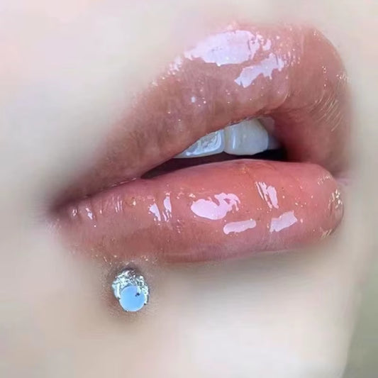 Elegant Dragon Claw Labret Lip Ring with Opalite Center Surgical Steel Fits Cartilage & Helix Earrings Perfect for Casual Attire
