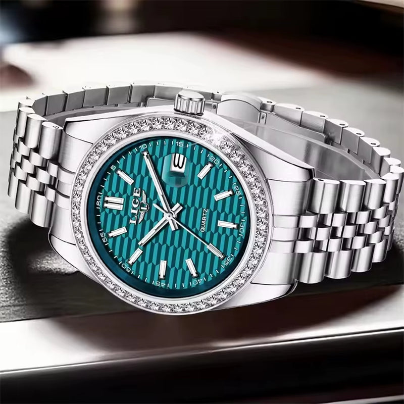 LIGE 89186 2025 Men Watch Classic Original Business Quartz Watch for Man 30M Waterproof Luminous Stainless Steel Band Relojs