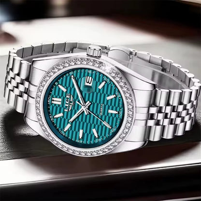 LIGE 89186 2025 Men Watch Classic Original Business Quartz Watch for Man 30M Waterproof Luminous Stainless Steel Band Relojs