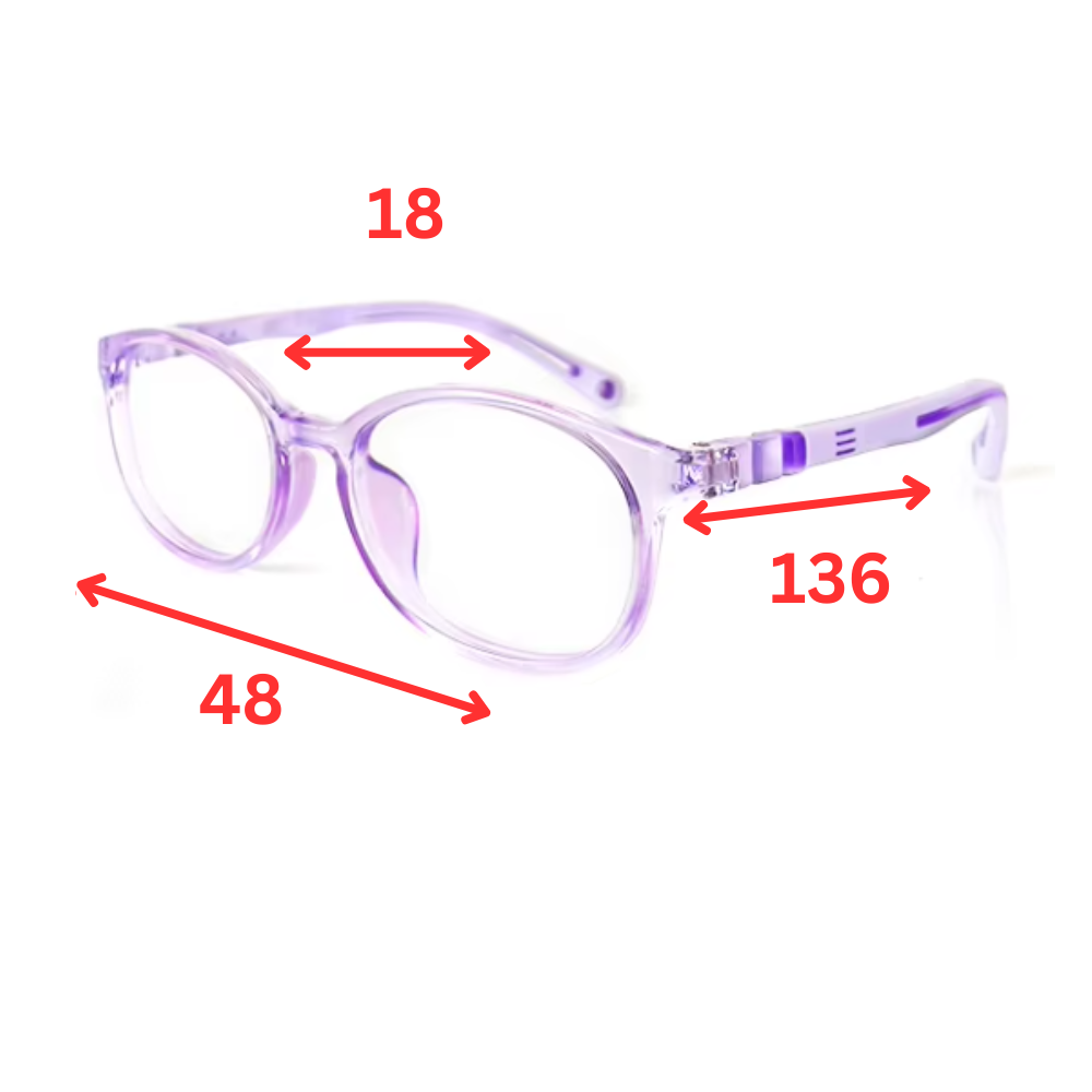MCROONS Occhiali ovali in silicone per bambini - Montature flessibili e comode | Ragazzi e Ragazze | Nero, Blu, Verde acqua, Rosa e Lavanda