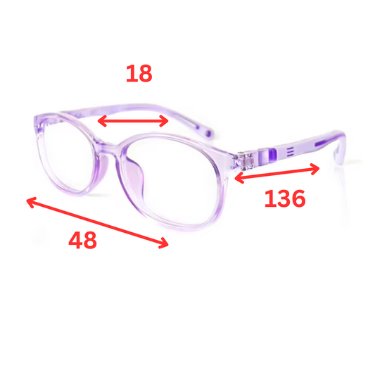 MCROONS Kinder Ovale Silikon-Brille — Flexible Komfortable Fassung | Jungen & Mädchen | Schwarz, Blau, Petrol, Pink und Lavendel