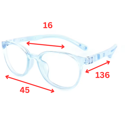 MCROONS Kids Cat-Eye Silicon Glasses — Playful Flexible Frames | Boys and Girls | Blue, Pink, Lavender and Light Blue