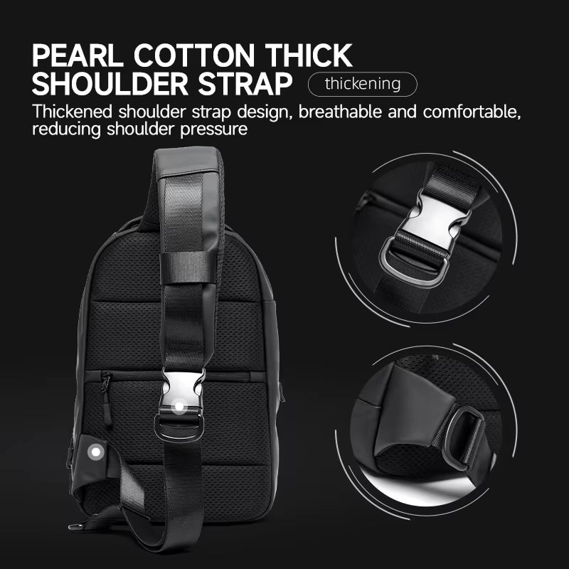 MOYYI Men'S Chest Bags Sports Outdoor Crossbody Bags for Travel Waterproof anti Theft Zipper Chest Sling Bag for Men