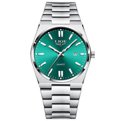 LIGE  Watch for Man 3Atm Waterproof Luminous Date Week Stainless Steel Wristwatches Casual Quartz Men'S Watches Male Clock