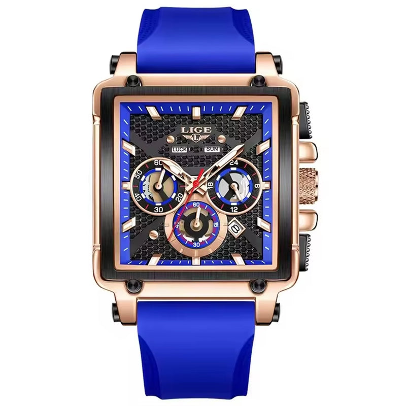 LIGE 89217 Top Brand Men'S Watches Silicone Strap Clock Waterproof Sport Casual Watch Men Chronograph Quartz Wristwatch Reloj