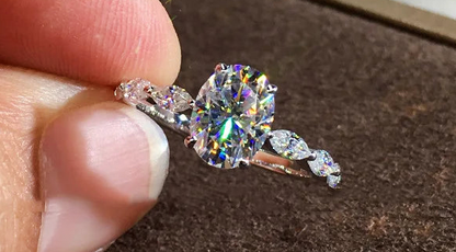 Fashion Jewellery Platinum-Plated 3A Cubic Zirconia Wedding Rings - MCROONS