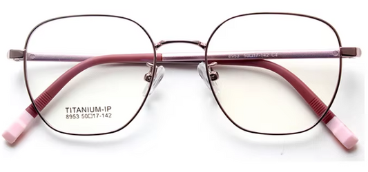 MCROONS Kids Rose Gold Geometric Glasses — Light Modern Frames | Boys and Girls | Silver, Rose Gold, Pink and Black