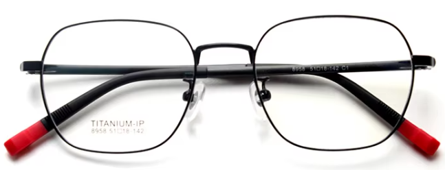MCROONS Kids Rectangle Glasses — Modern Stainless Steel Frames | Boys and Girls | Black, Silver, Rose Gold and Pink
