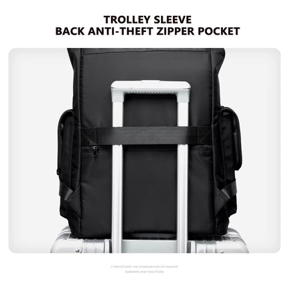 Large Capacity Men'S Backpack Flip Travel Backpack Fit 17 Inch Laptop Backpack Bags