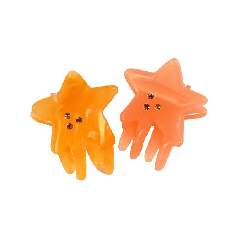 CANYUAN Korean Simple Style 3Cm Cute Five-Pointed Star Acetate Hair Claw Hot Sale Mini Claw Clip for Ladies Bangs Customizable