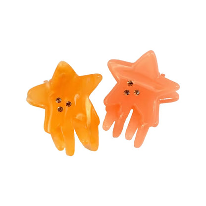 CANYUAN Korean Simple Style 3Cm Cute Five-Pointed Star Acetate Hair Claw Hot Sale Mini Claw Clip for Ladies Bangs Customizable