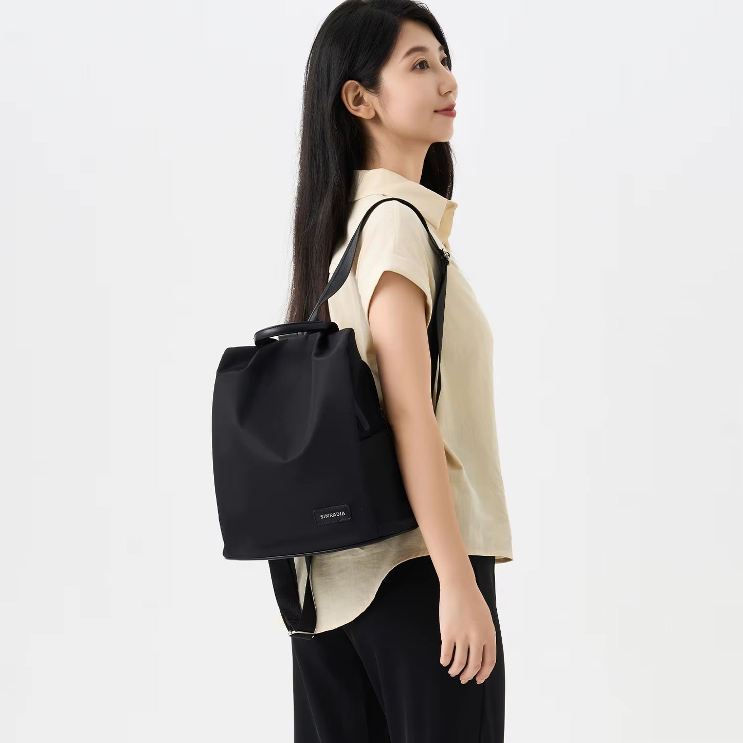 Simradia Small Black Women Causal Backpacks Oxford Waterproof Backpack for Women Outdoor School Bag Rucksack Ladies