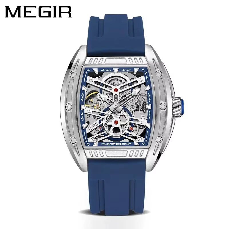 MEGIR 8601 Fashion Men Automatic Mechanical Watch Skeleton Luxurious Luminous Waterproof Casual Wristwatch for Man Reloj Hombre