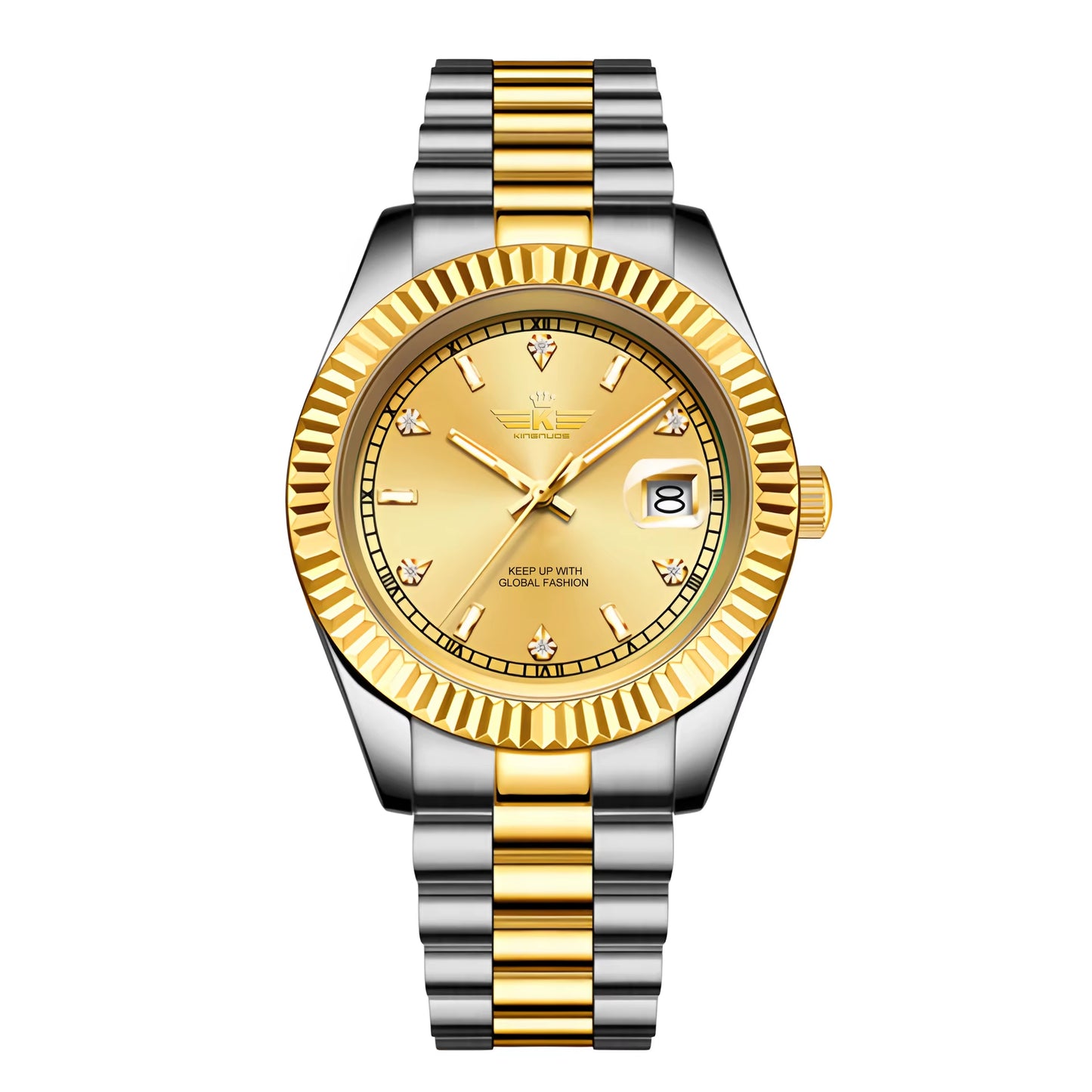 Luxury Men'S Business Wristwatch Waterproof Calendar Stainless Steel Quartz Watch Customized Logo for Men