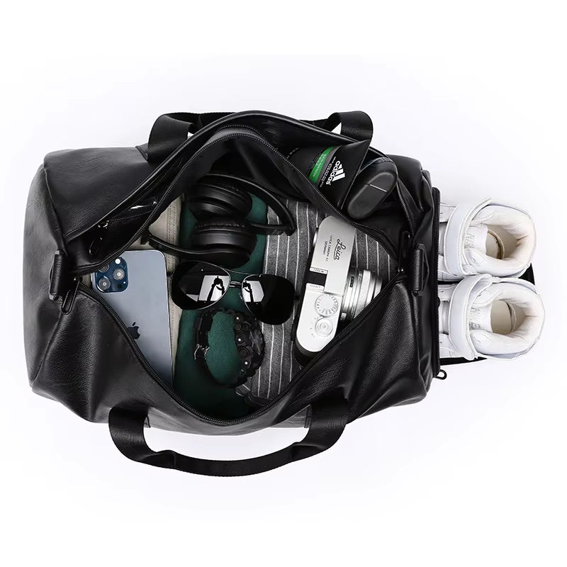 Large Size Travel Bag Duffel Bag with Shoe Compartment Sport Gym Travel Waterproof Black Customized