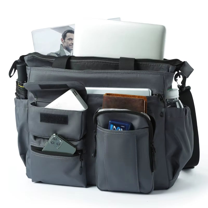 MOYYI Crossbody Bags for Men Business Laptop Messenger Bag Multi-Pocket Shoulder Bags