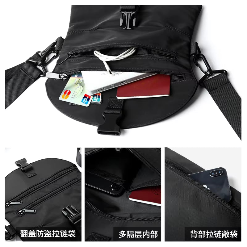 Trend Custom Logo Small Crossbody Bag Fashion Nylon Waist Bag for Men Waterproof Men'S Fanny Pack Sling Bags
