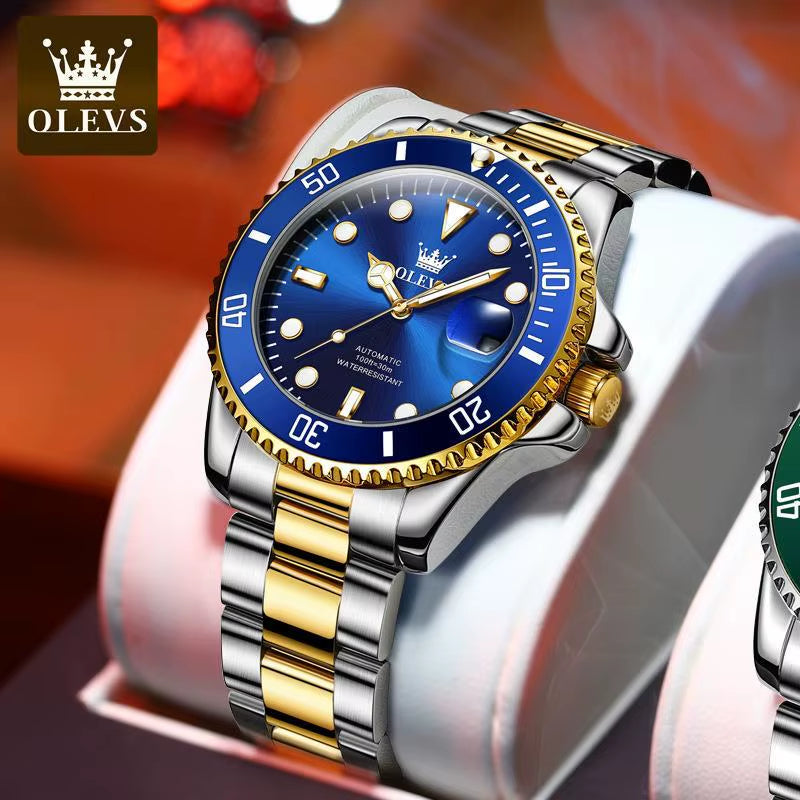 OLEVS 6650 Men'S Watch Top Diving Sports Men'S Automatic Mechanical Watch Fashion Business Date Waterproof Luminous Watch