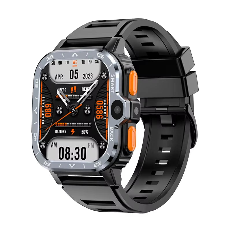 PGD 4G Smart Watch 2024 16GB or 64GB GPS Sport Men Sim Card Android Phone Smartwatch Dual Camera 2.03 Inch Video Call 800Amh