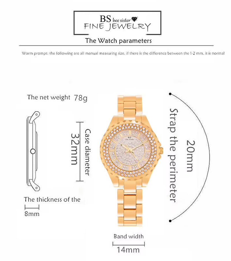Women Watches 2024 Fashion Diamond Quartz Ladies Rose Gold Watch Luxury Stainless Steel Clock Dress Watch Ladies
