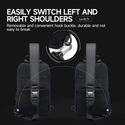 MOYYI Multi-Functional Zipper Chest Bag for Men Travel Men'S Crossbody Bag Anti-Theft Sling Shoulder Bag